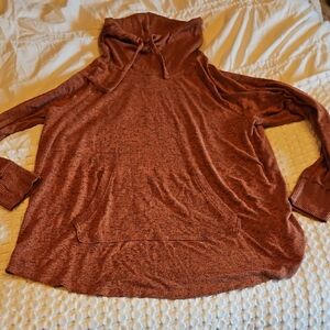 George Women's Rust Cowl Neck Sweater